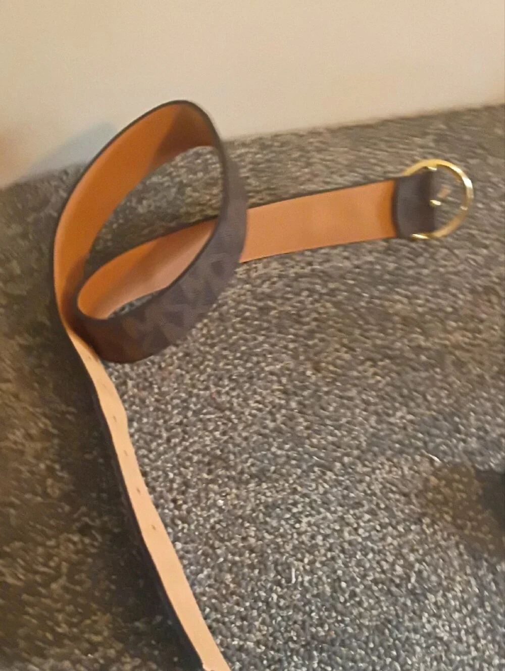 Michael Kors Tan Leather Logo Belt with Gold Accents Size S